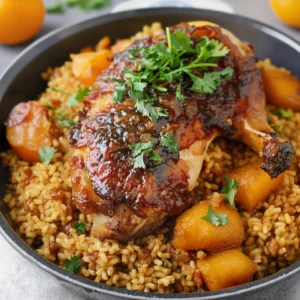 Moroccan Chicken Couscous with Apricot Preserves