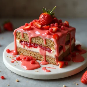 Strawberry Earthquake Cake