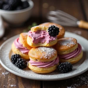 Blackberry cream puffs