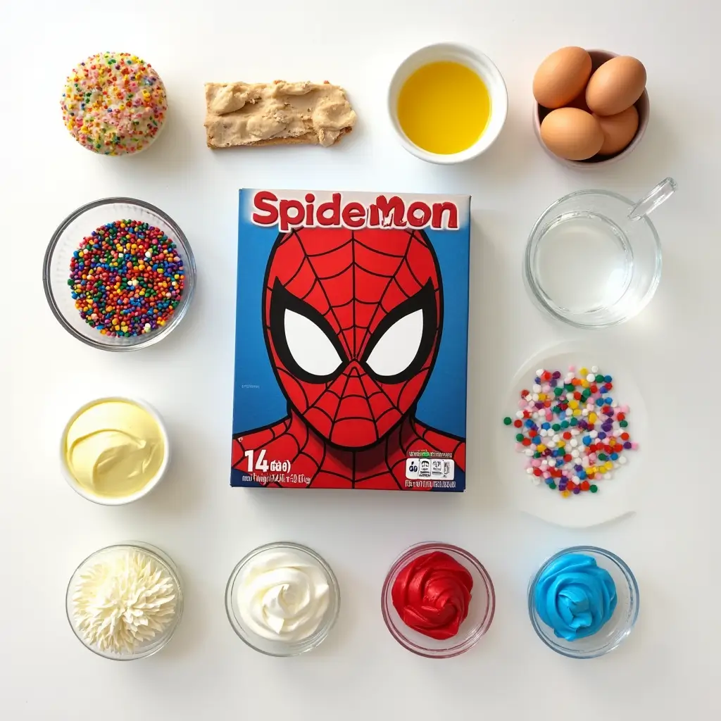 Spiderman Cake ingredients 